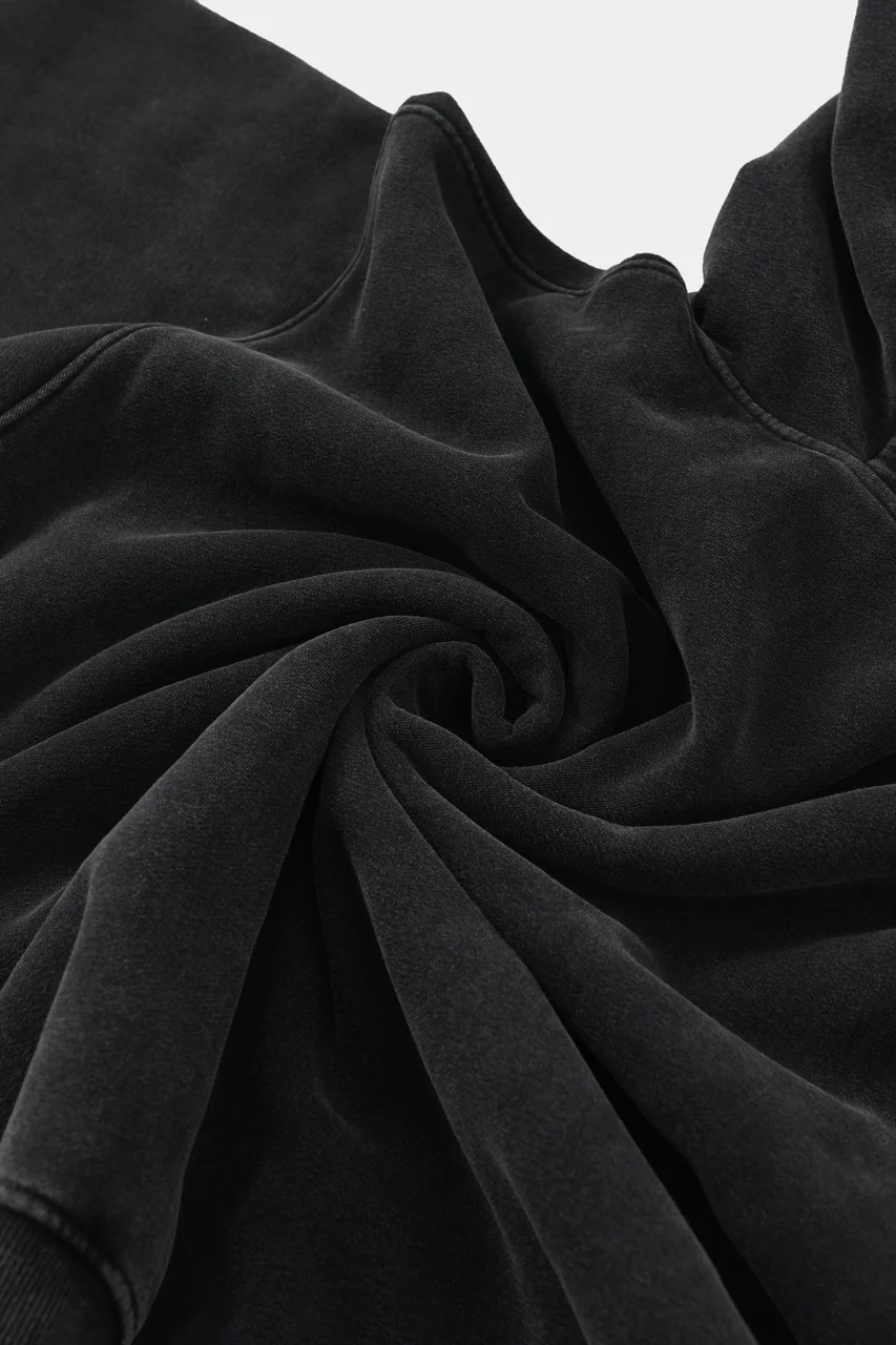 Basic vintage hoodie Black - Image 10