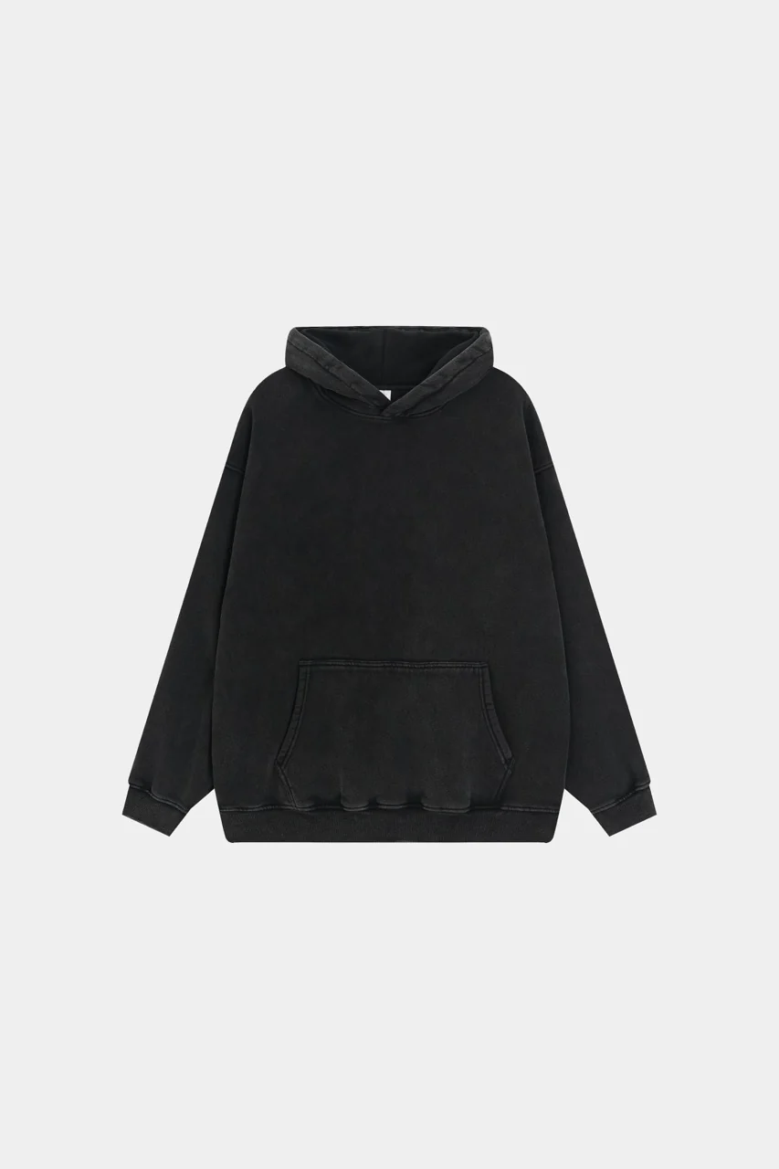 Basic vintage hoodie Black - Image 12