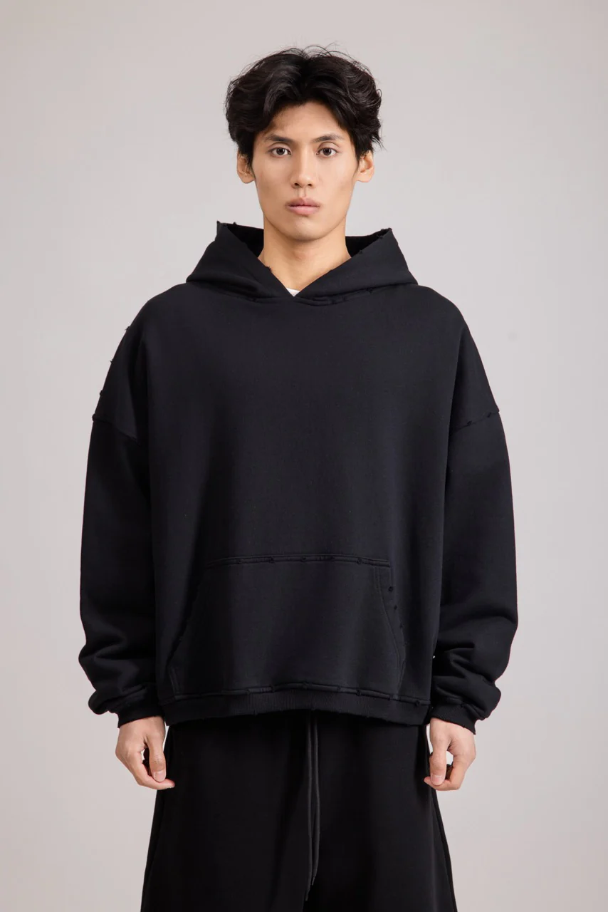 Cropped Hoodie Black - Image 3