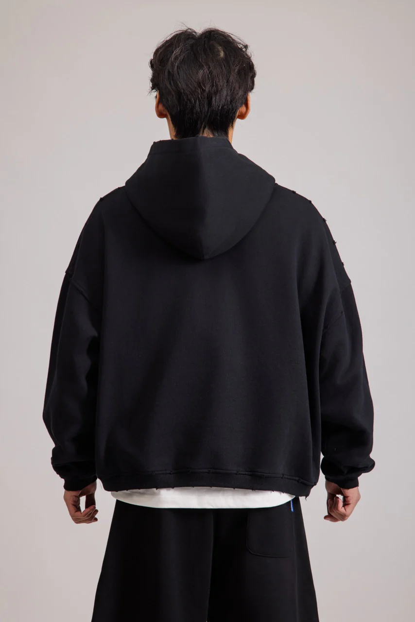 Cropped Hoodie Black - Image 4