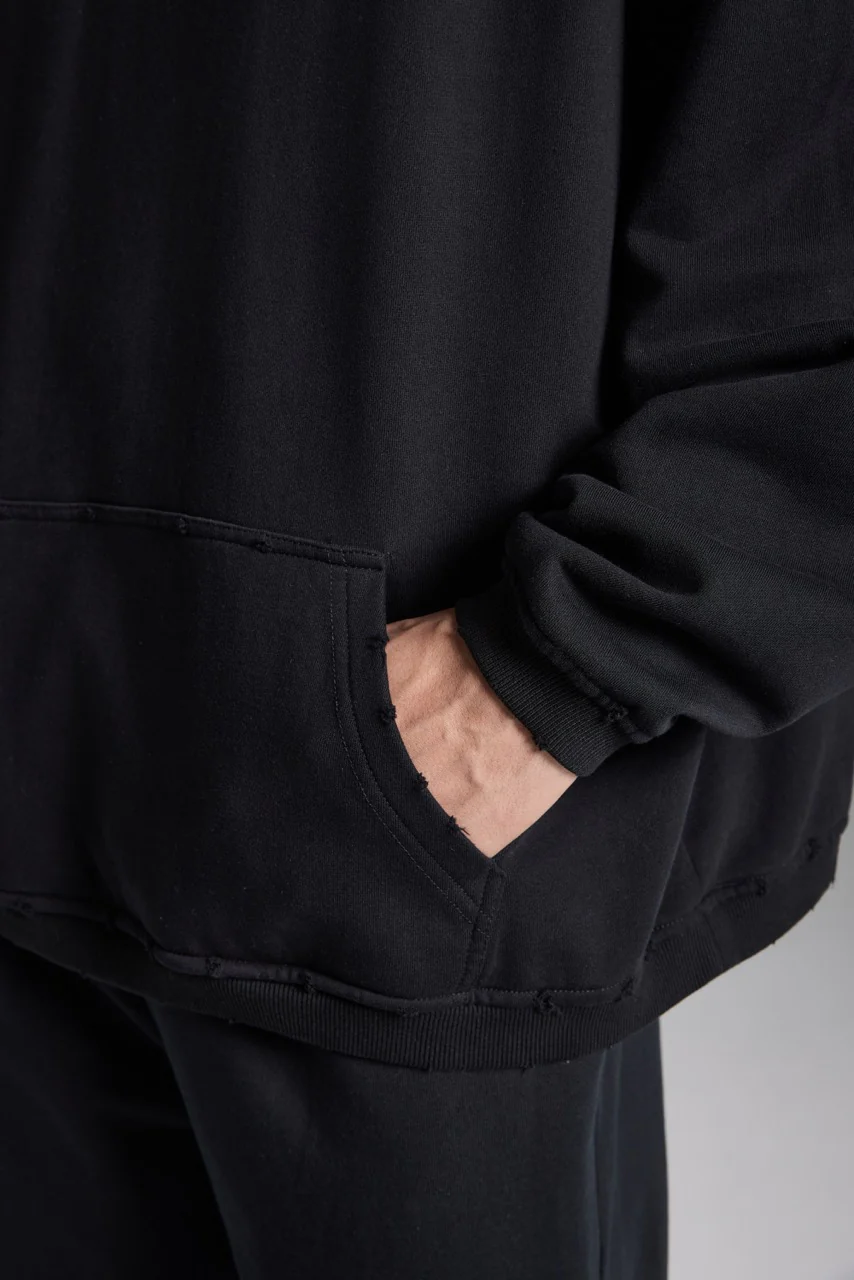 Cropped Hoodie Black - Image 8