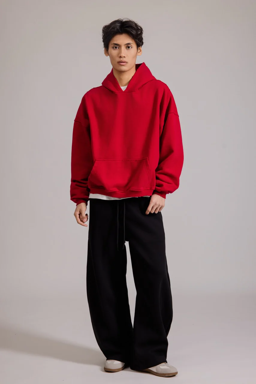 Cropped Hoodie Red - Image 3