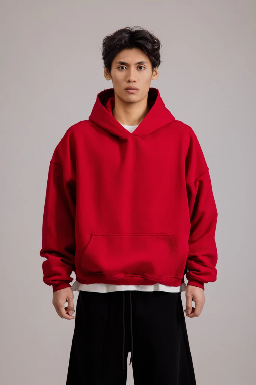 Cropped Hoodie Red - Image 4