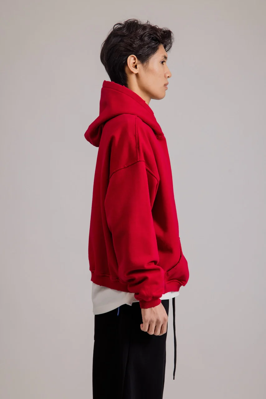 Cropped Hoodie Red - Image 5