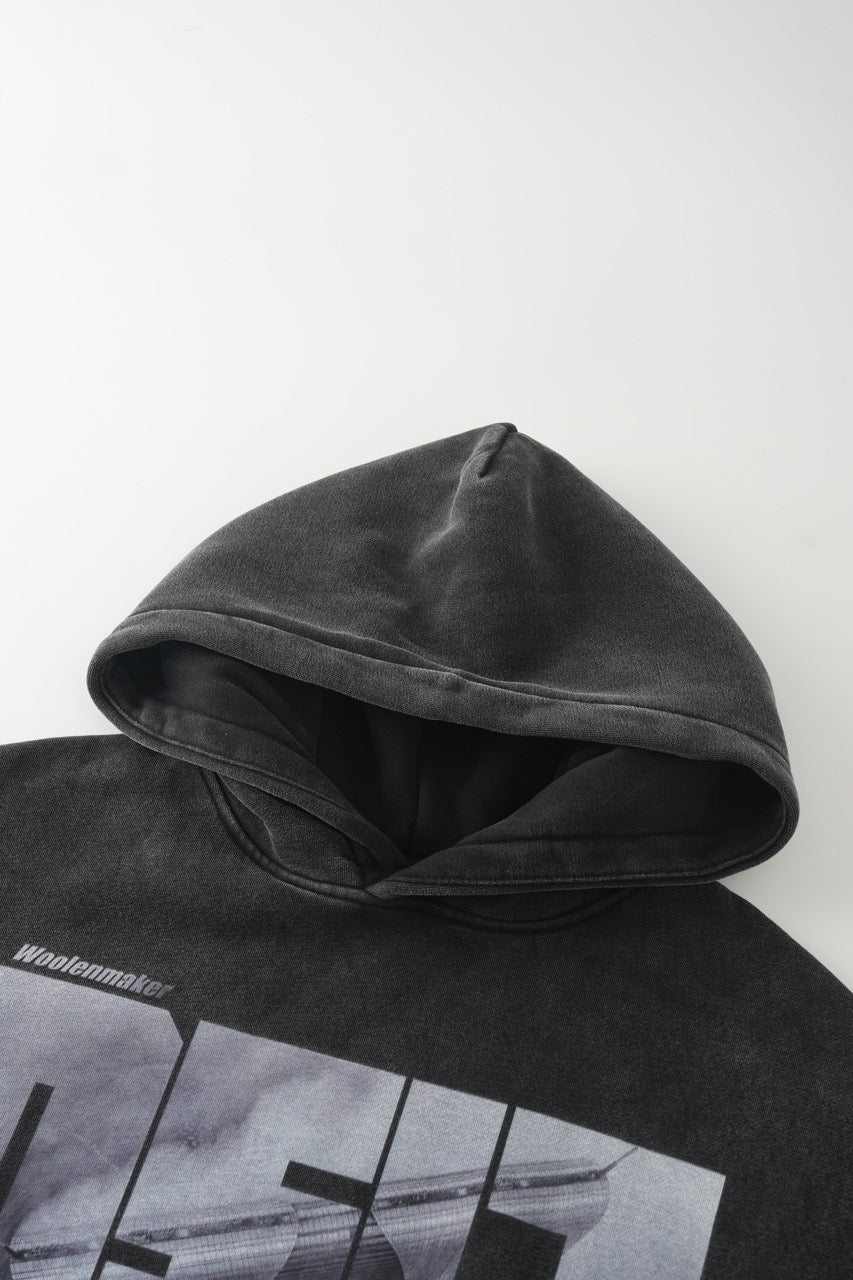 DOWNTOWN Washed Hoodie Black - Image 7