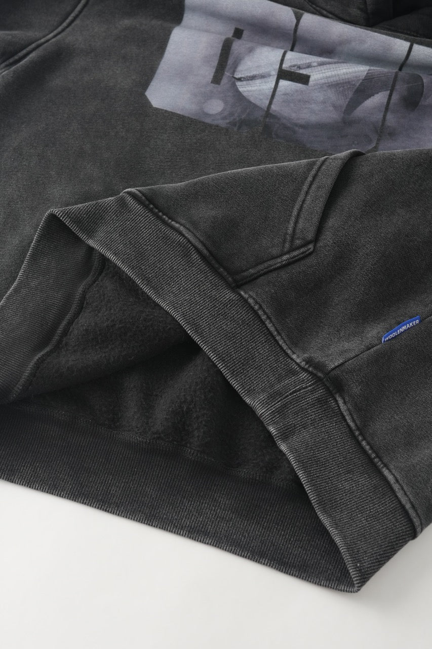 DOWNTOWN Washed Hoodie Black - Image 8