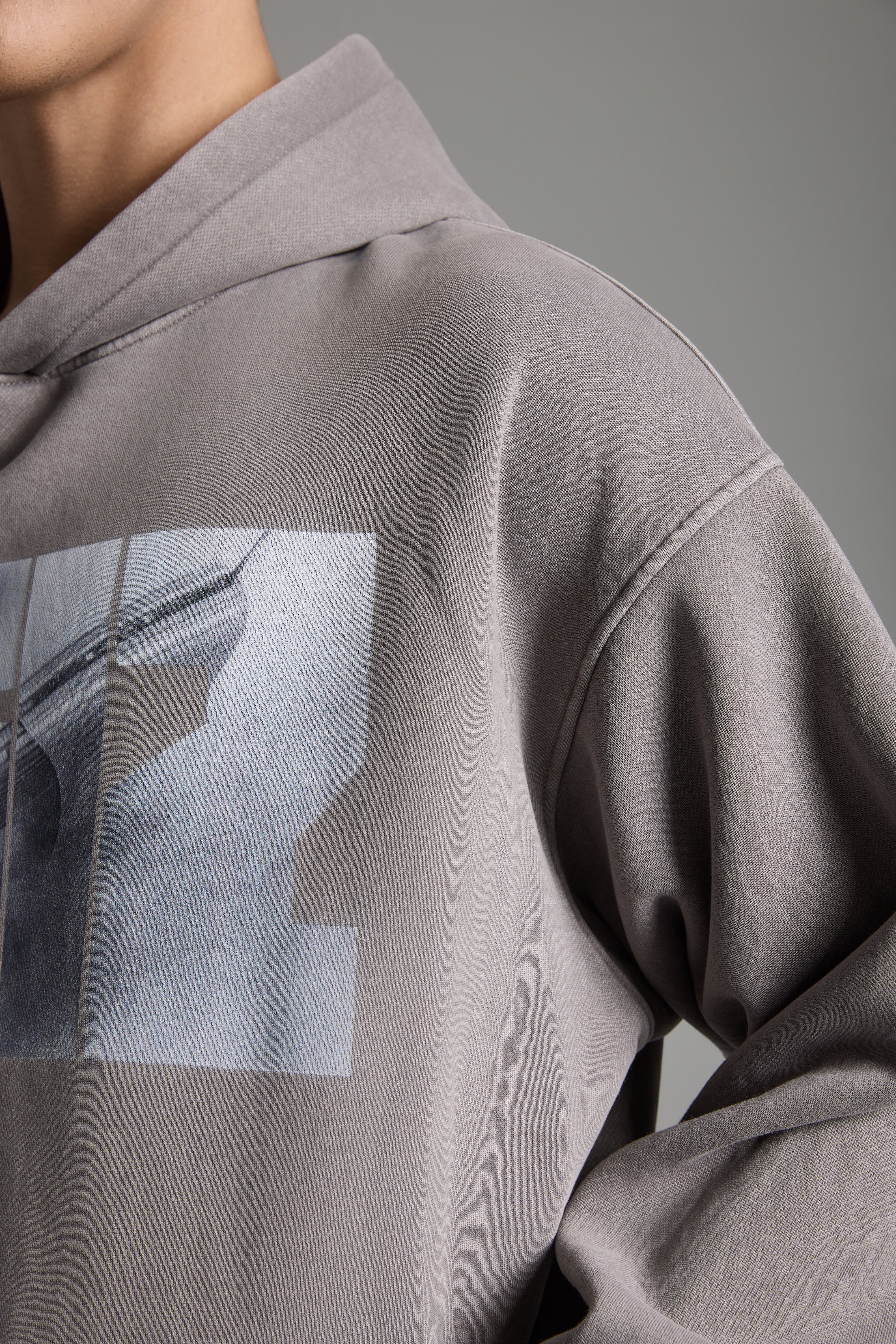 DOWNTOWN Washed Hoodie Grey - Image 5