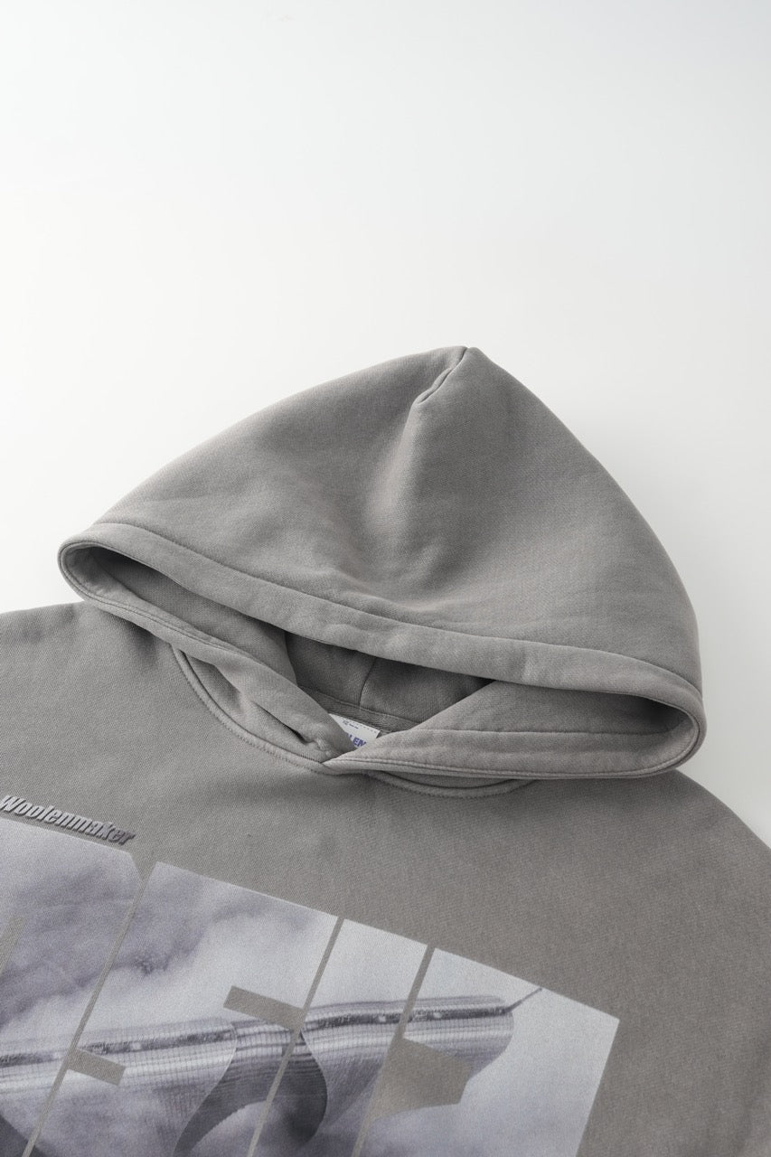 DOWNTOWN Washed Hoodie Grey - Image 7