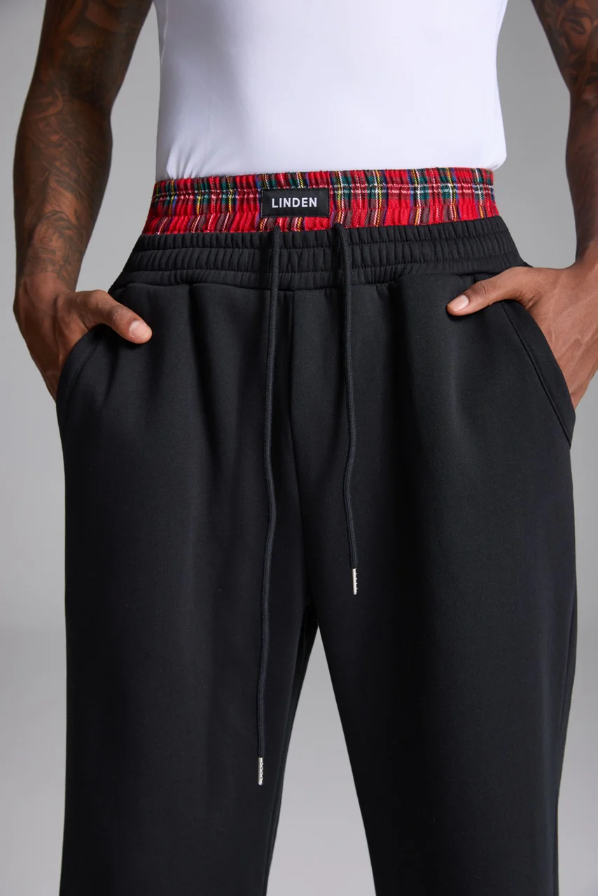 LINDEN Boxer Sweatpants Black - Image 3