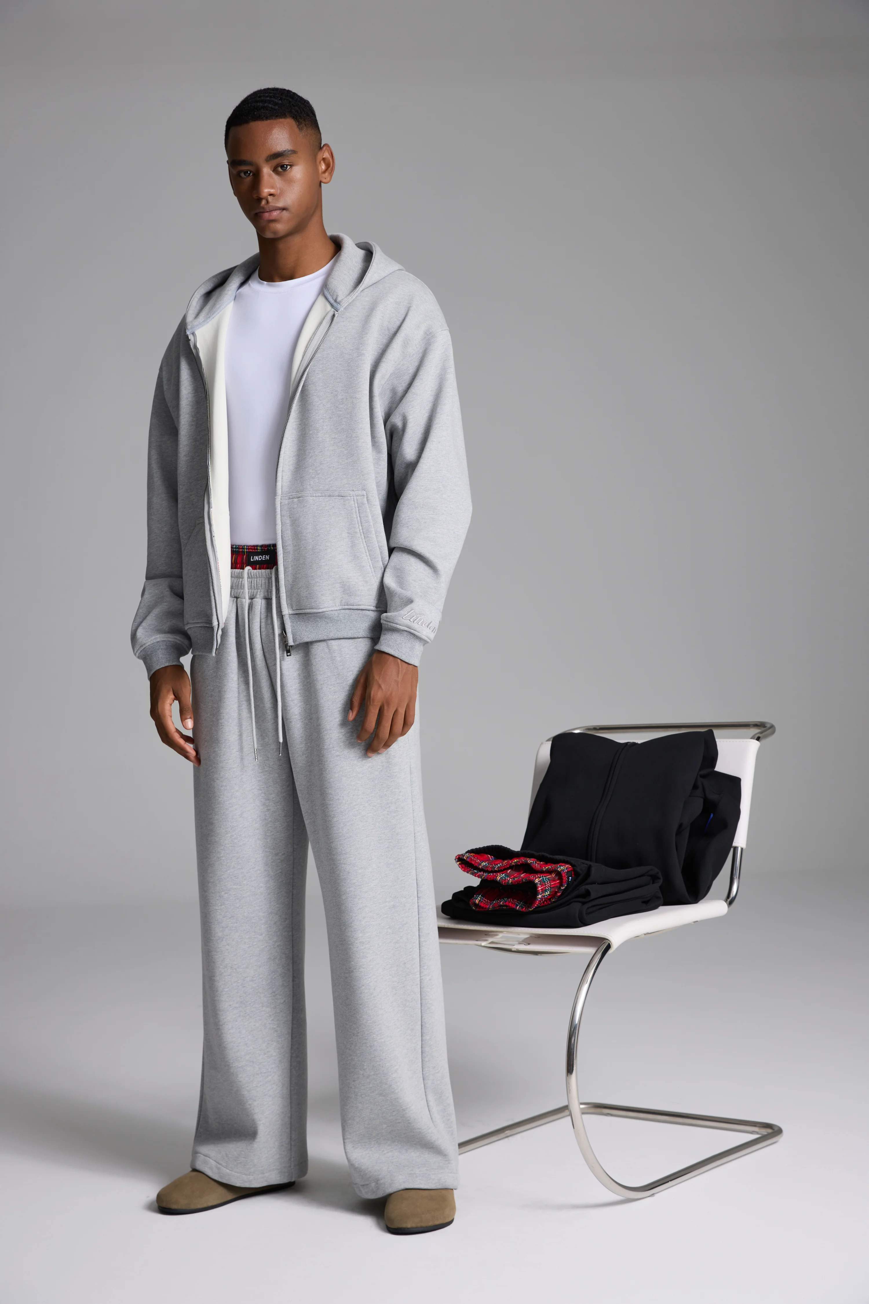 LINDEN Boxer Sweatpants Grey - Image 3