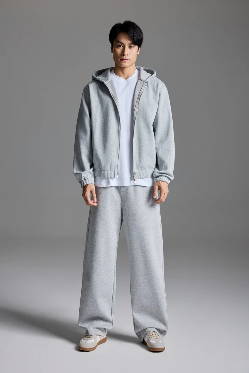 Scuba Knit Boxy Hoodie Grey - Image 5