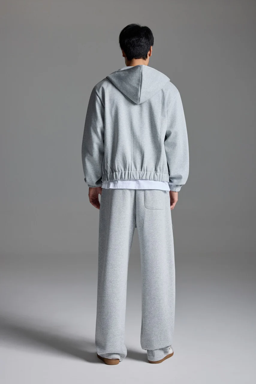 Scuba Knit Boxy Hoodie Grey - Image 8